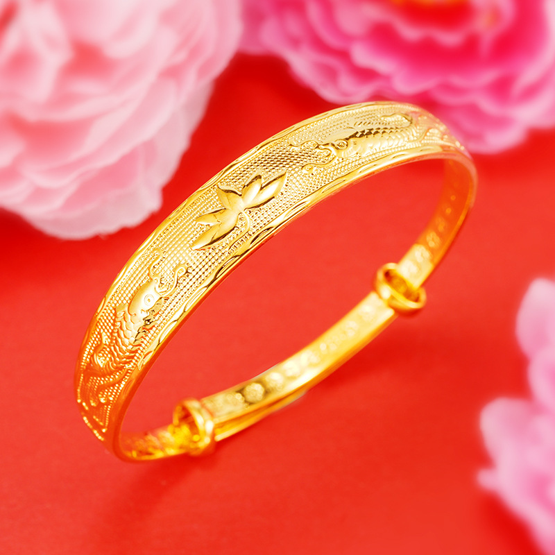 Pulseras vietnamitas de oro de arena para mujeres que no se desvanecen durante mucho tiempo, joyas de imitación de cobre dorado, puestos callejeros del mercado nocturno, pulseras populares de productos pequeños