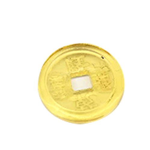 Factory direct sales yellow glass crystal Five Emperors coin ornaments Qianlong Tongbao coins Citrine copper coin ornaments
