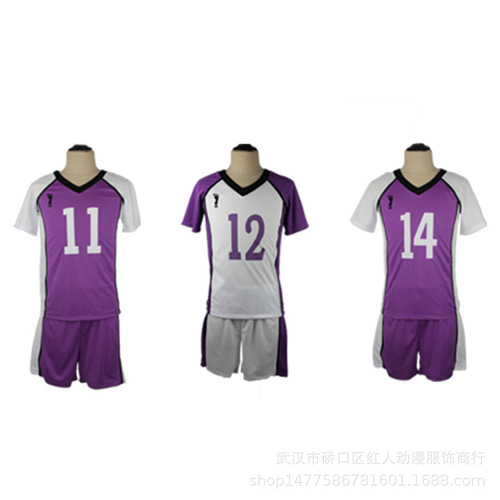 Shiratorizawa High School COS Uniforms Volleyball Junior Shiratorizawa Academy Sports Short-Sleeved School Uniforms Full Team Uniforms