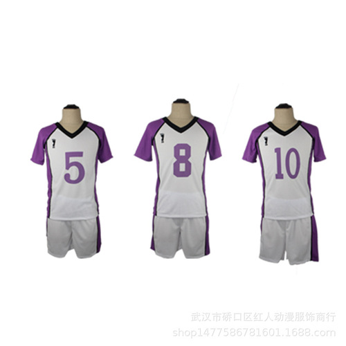 Shiratorizawa High School COS Uniforms Volleyball Junior Shiratorizawa Academy Sports Short-Sleeved School Uniforms Full Team Uniforms