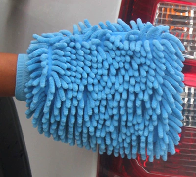Thickened double-sided chenille waterproof car Car cleaning tools - sky-blue-2619cm