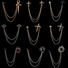 Vintage Angel Sword Chain Brooch New Fashion Trend Clothing Versatile Brooch Accessory Wholesale