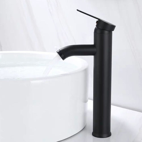 Stainless steel hot and cold bathroom faucet European black pedestal sink faucet bathroom sink faucet