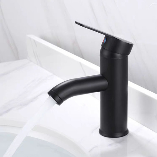 Stainless steel hot and cold bathroom faucet European black pedestal sink faucet bathroom sink faucet