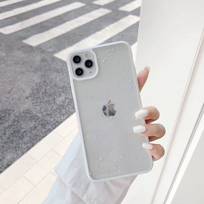 Чехол для телефона (Apple) серии iPhone 11–14, силикон, край со звёздной блёсткой