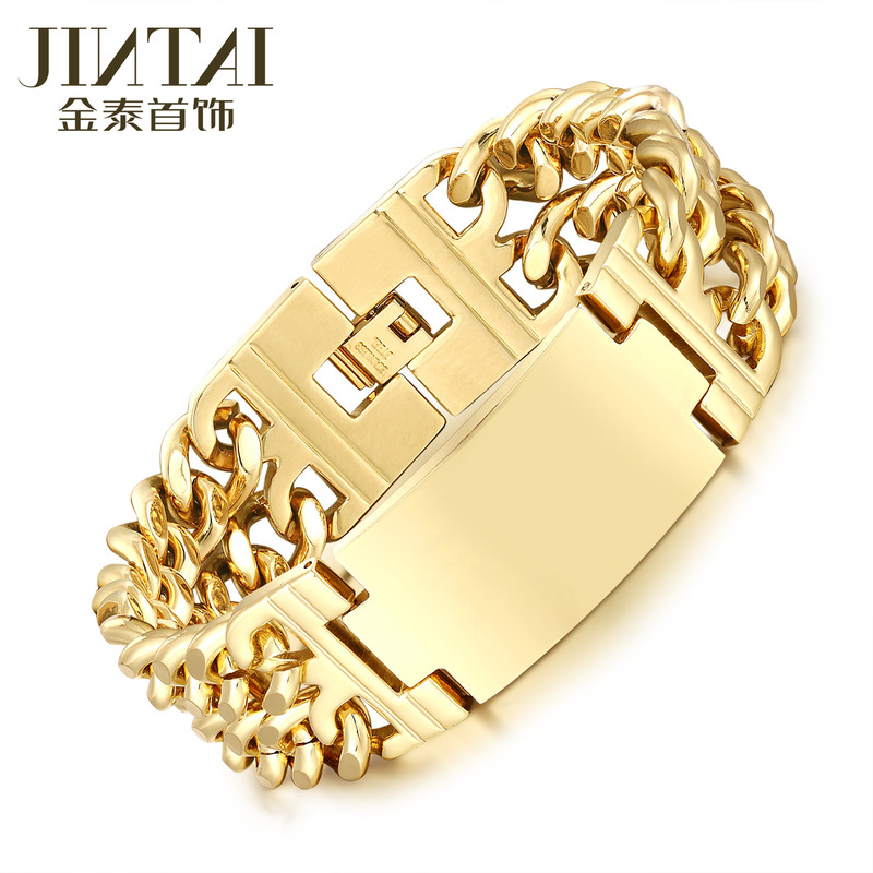 Cross-Border Hot-Selling Stainless Steel Jewelry, Trendy Classic Men's Smooth Double-Layer Titanium Steel Bracelet, Factory Price Direct Sales Wholesale Cross-Border Hot-Selling Stainless Steel Jewelry, Trendy Classic Men's Smooth Double-Layer Titanium Steel Bracelet, Factory Price Direct Sales Wholesale