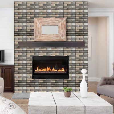 Carrelage mosaïque 3D transfrontalier à motif brique et pierre, anti-collision, pour l'embellissement et la rénovation de la maison_voghion.com