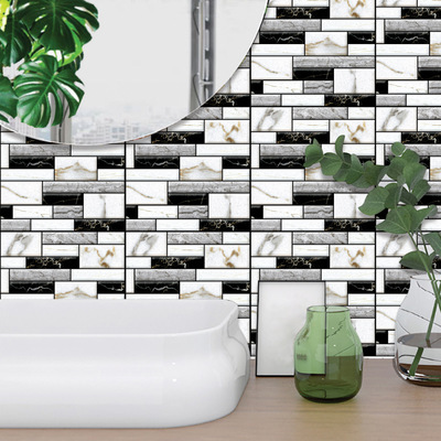Carrelage mosaïque 3D transfrontalier à motif brique et pierre, anti-collision, pour l'embellissement et la rénovation de la maison_voghion.com