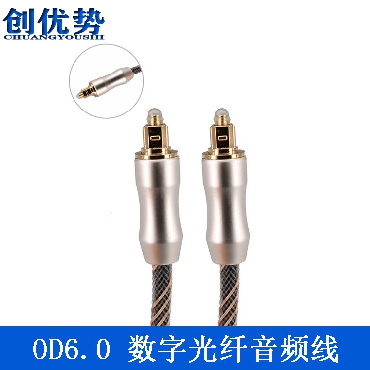 Оптовая Продажа с фабрики OD6.0 оптоволоконный аудиокабель Toslink Цифровой коаксиальный оптоволоконный кабель квадратный провод усилителя мощности