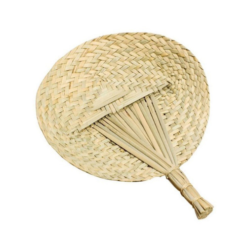 Rustic Natural Cattail Hand-woven Fan, Grass-woven Fan, Hand-cranked Fan, Summer Cooling and Mosquito Repellent Large Cattail Fan