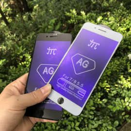 适用iphone15promax全屏AG亮边11磨砂钢化贴膜苹果14紫蓝光雾面13