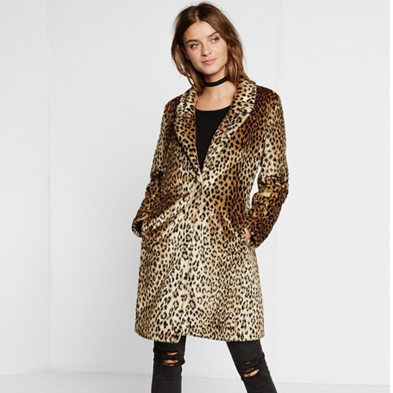 Amazon Aliexpress Cross-Border Autumn and Winter European and American Environmentally Friendly Artificial Fur Leopard Print Fur Outwear Women's Mid-Length Outwear Amazon Aliexpress Cross-Border Autumn and Winter European and American Environmentally Friendly Artificial Fur Leopard Print Fur Outwear Women's Mid-Length Outwear