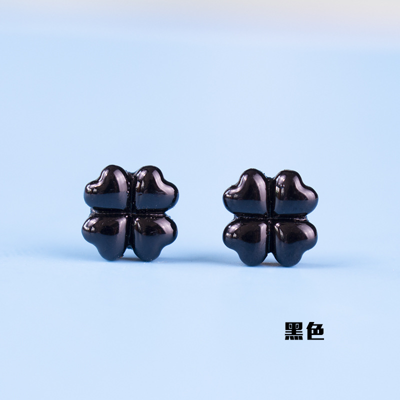 Accesorios de resina 8mm afortunado trébol de cuatro hojas DIY Stud pendientes material crema goma teléfono móvil Shell horquilla cuerda de pelo image 18