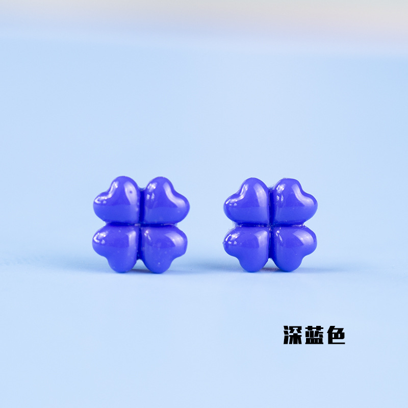 Accesorios de resina 8mm afortunado trébol de cuatro hojas DIY Stud pendientes material crema goma teléfono móvil Shell horquilla cuerda de pelo image 9