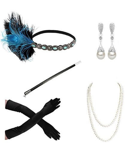 Tocado de plumas de los años 2020 rugiendo accesorios femeninos de los años 20 con diadema de Gatsby al por mayor