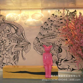 玻璃钢休闲椅商场长条椅卡通猫女雕塑公园儿童坐凳创意等候区凳子