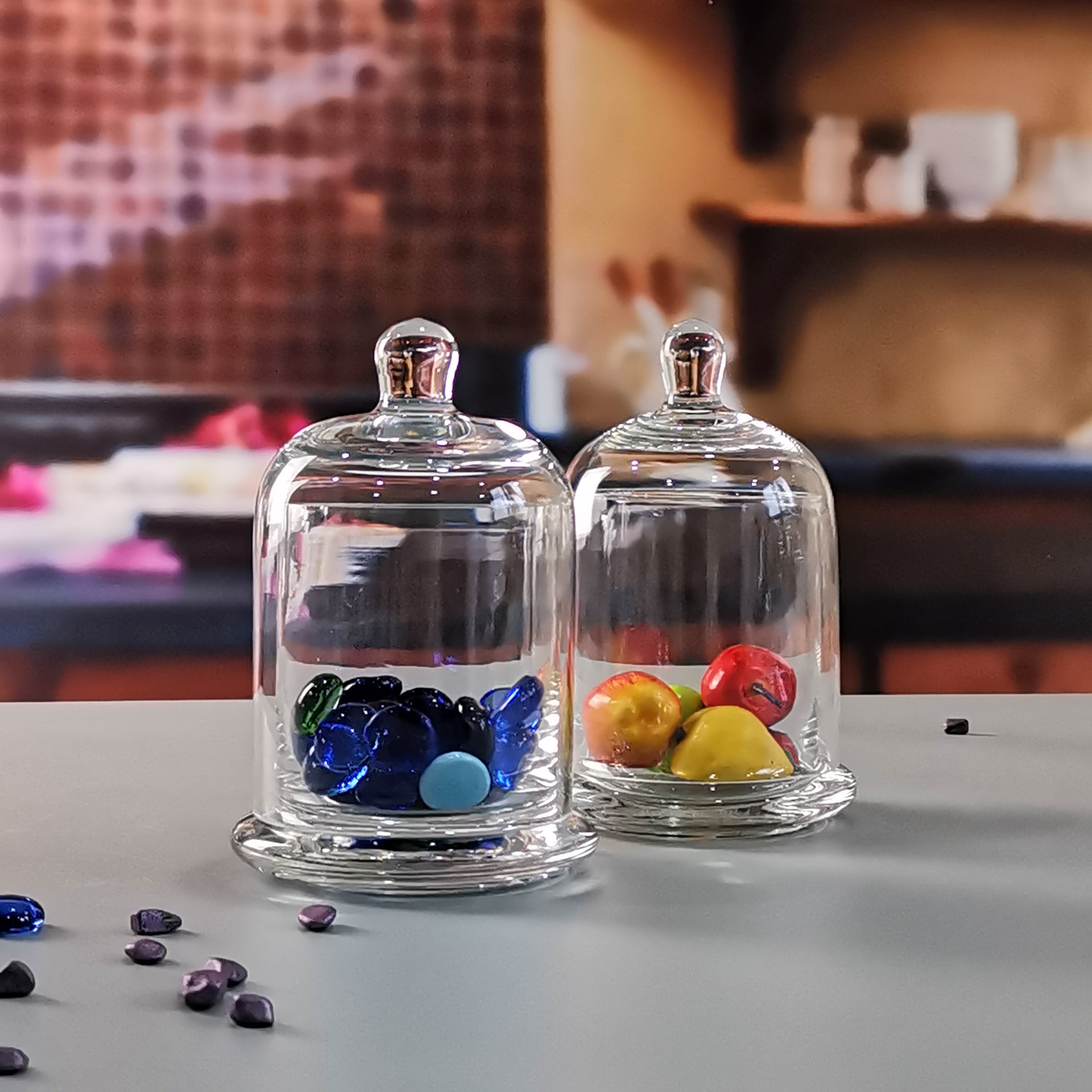 工厂新款创意玻璃糖罐储存罐 钟形玻璃罩家庭用蜡杯