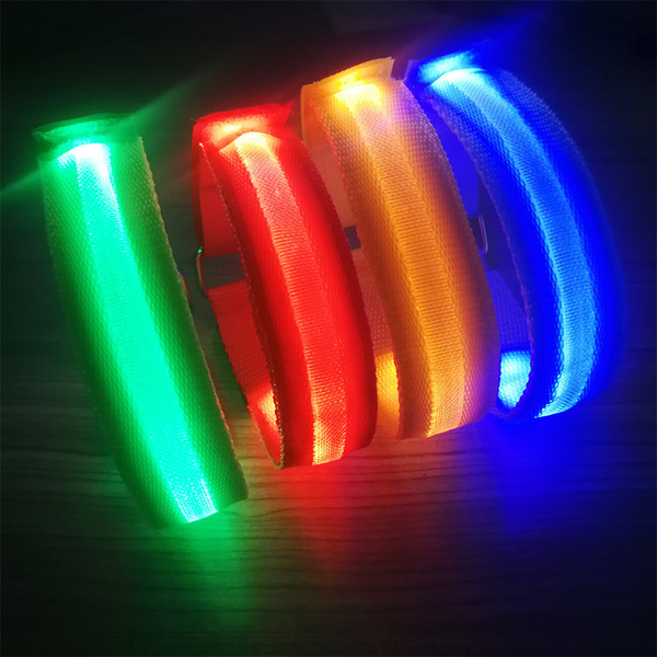 LED luminous sports bracelet arm with safety reflective fluorescent…
