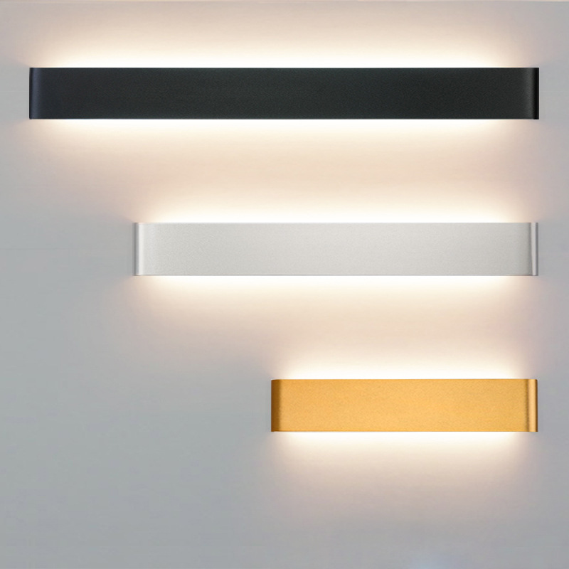 Modern minimalist bedroom bedside lamp living room aisle stairs creative aluminum strip ultra-thin indoor led wall lamp