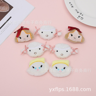 可愛日系ins卡通毛絨小女孩蝴蝶結小羊雪人襪子輔料頭飾發繩配件