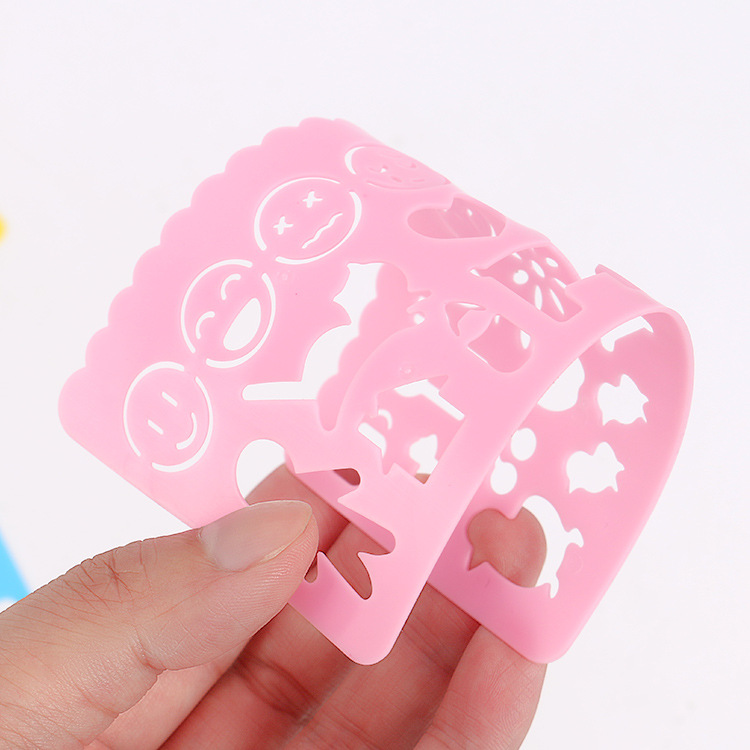 Animal lindo cuatro conjuntos de pintura plantilla gobernante múltiples patrones de pintura rápida gobernante estudiante creativo Caleidoscopio