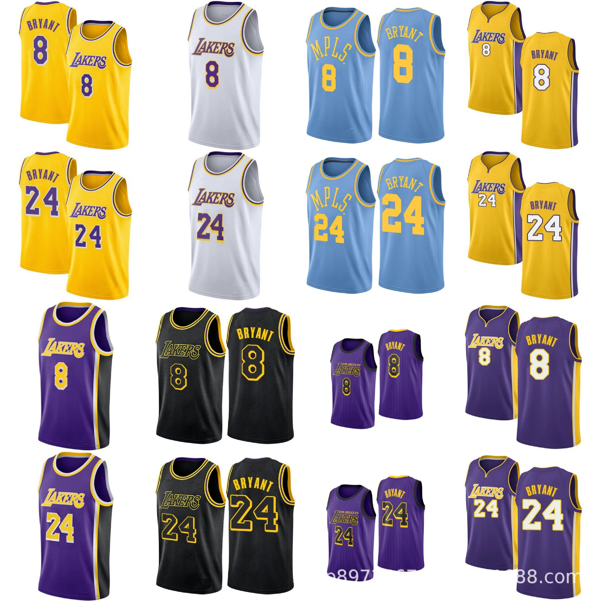 Горячие футболки Lakers 8 #24 # Кобе Горячие Баскетбольные футболки KOBE BRYANT Jersey