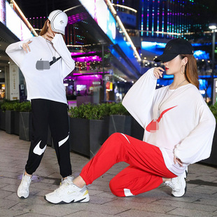 Shuffle Dance Clothing New suit Hip Hop Casual Sports Loose Fashion Brand Square Dance Ghost Dance Clothes Women's Fashion