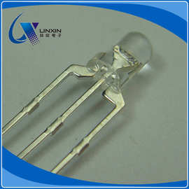 Φ3.0红翠绿双色LED 灯珠小家电专用  f3三脚直插led指示灯可定制
