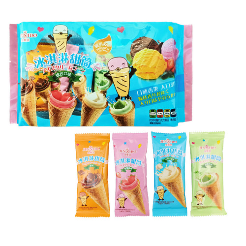 Domestic Kingsport Ice Cream Cone Strawberry Ice Cream Matcha Chocolate 4 Flavors 24 Packs in a Box 1 Year Warranty