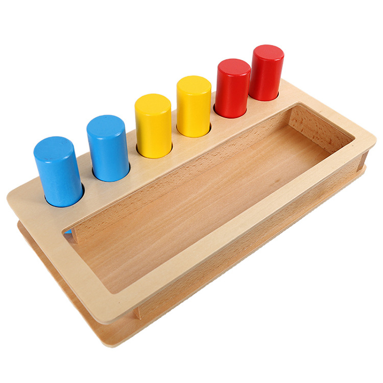 蒙台蒙特梭利蒙氏教具早教玩具新款三色圆柱嵌盒儿童幼儿益智训练