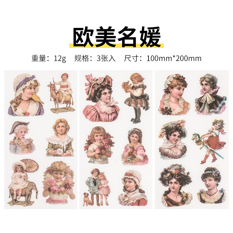 Original casero ins fresco pegatinas planas colección diaria DIY mano cuenta y papel etiqueta material 3 piezas