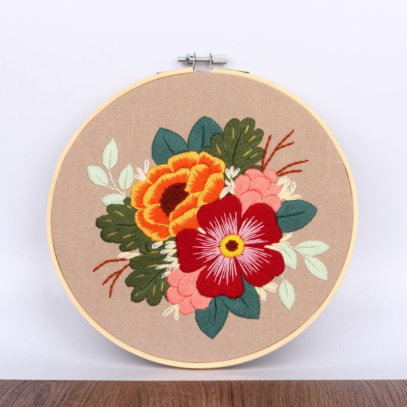 Bordado hecho a mano DIY material paquete Yao Huang Wei Zi primavera flor otoño Luna flor transfronteriza Inglés