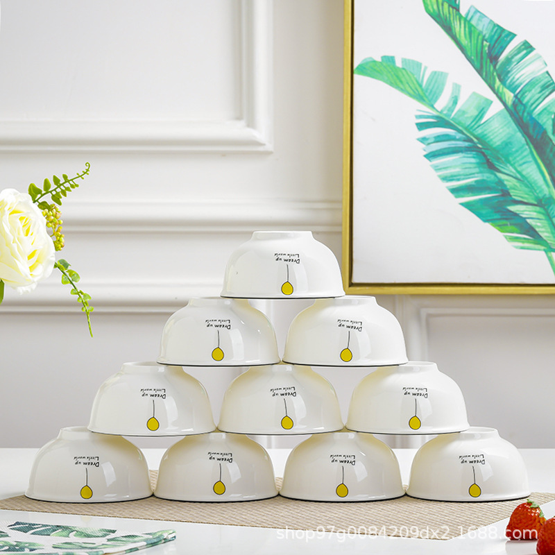 Household 6/10 Rice Bowl Ceramic Tableware Porcelain Bowl Creative 5-inch Rice Bowl Soup Bowl Small Bowl Microwave Oven Household 6/10 Rice Bowl Ceramic Tableware Porcelain Bowl Creative 5-inch Rice Bowl Soup Bowl Small Bowl Microwave Oven
