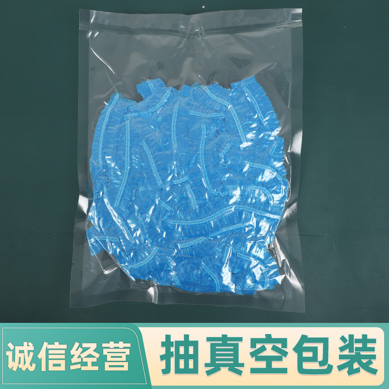 Factory wholesale thickened lengthened disposable plastic cap enlarged strip shower cap vacuum 100 a pack of strip cap