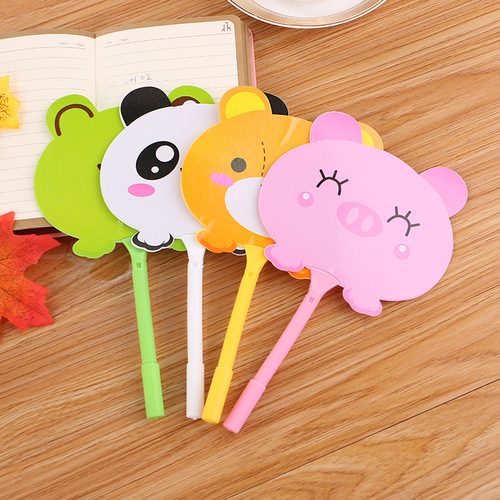 Cute Cartoon Fan Pen Creative Prize Gift Student Ballpoint Pen Korean Style Study Stationery Fan Pen