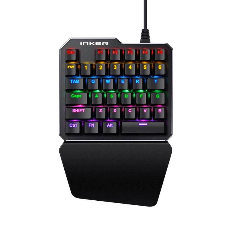 G92 одном_hand keyboard кабель для мобильной игры поедания курицы артефакт LOL пистолет трон маленькая клавиатура подсветка слева рука мирное элита