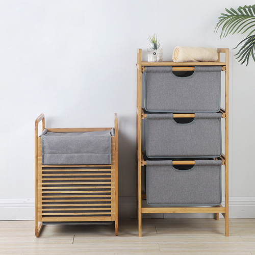 Dirty clothes storage basket bathroom bamboo cloth dirty clothes basket foldable dirty clothes scoop household clothing storage basket direct factory shipping