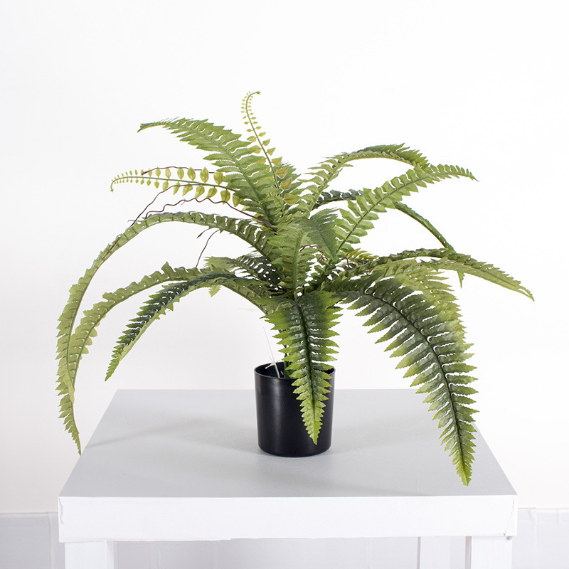 Planta de helecho artificial en maceta pequeña, pequeño bonsái artificial para decoración de paisajismo, árbol de hierba persa, planta de helecho.