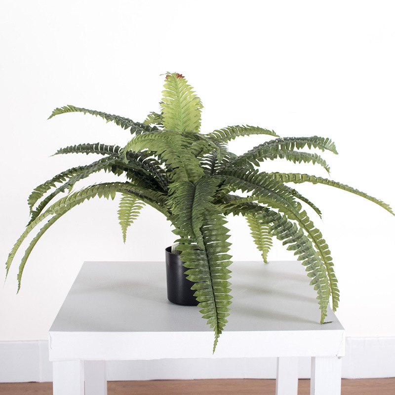 Planta de helecho artificial en maceta pequeña, pequeño bonsái artificial para decoración de paisajismo, árbol de hierba persa, planta de helecho.