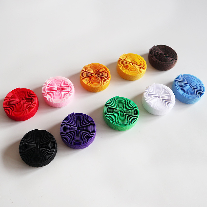 Black and White Glue-Free 2cm Velcro Hook and Loop Fastener for Clothing and Tents, Nylon Hook and Loop Fastener with Hook and Loop Surface for Storage