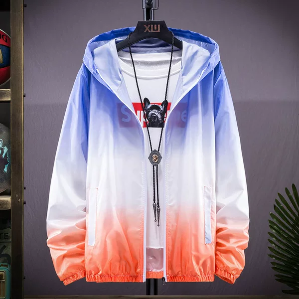 Summer Gradient Color Matching Sunscreen Clothing Breathable Couple's Skin Clothing Riding Fishing Sunscreen Coat Trendy Live Supply