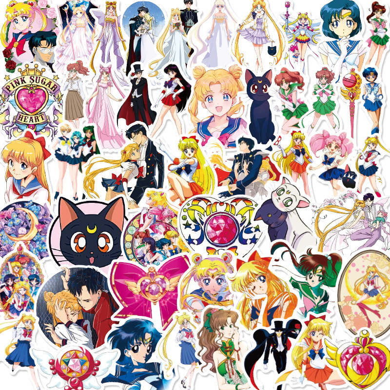 50 Sailor Moon Stickers Cartoon Sailor Moon Mobile Phone Water Cup Notebook Waterproof Decorative Stickers Wholesale 50 Sailor Moon Stickers Cartoon Sailor Moon Mobile Phone Water Cup Notebook Waterproof Decorative Stickers Wholesale