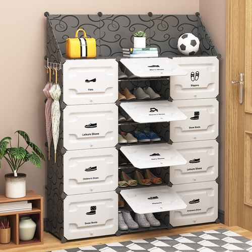 Yiwu shoe rack household foyer large capacity space-saving simple storage cabinet simple and economical multi-layer dust-proof shoe cabinet