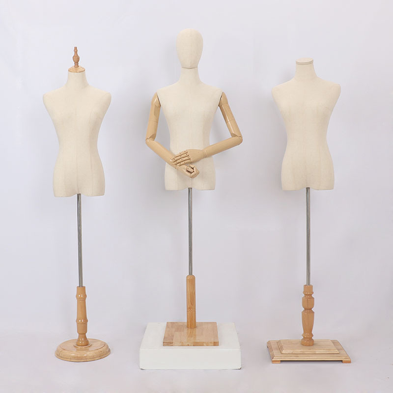 Atrezzo modelo de tienda de ropa de mujer modelo vestido de novia modelo de medio cuerpo de mujer soporte de fondo de madera maciza estilo coreano colgando mano modelo femenino
