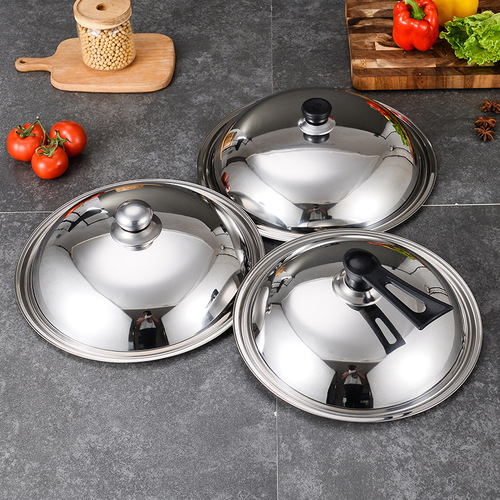 Manufacturer thickened stainless steel pot lid household cooking pot lid visual combination lid glass lid