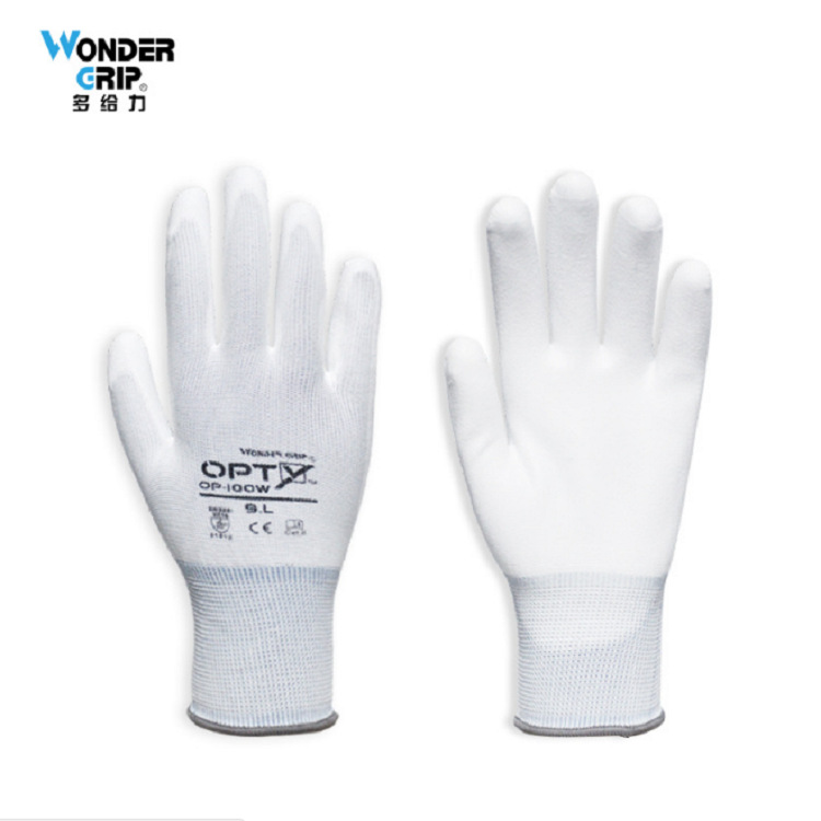 Duoqili OP-100W PU Guantes recubiertos con palma Sitio de construcción Guantes DE TRABAJO antideslizantes resistentes al desgaste Manejo de construcción Guantes de protección laboral