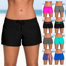 亚马逊 2020新款低腰系带女士游泳短裤 海滩度假性感平角裤