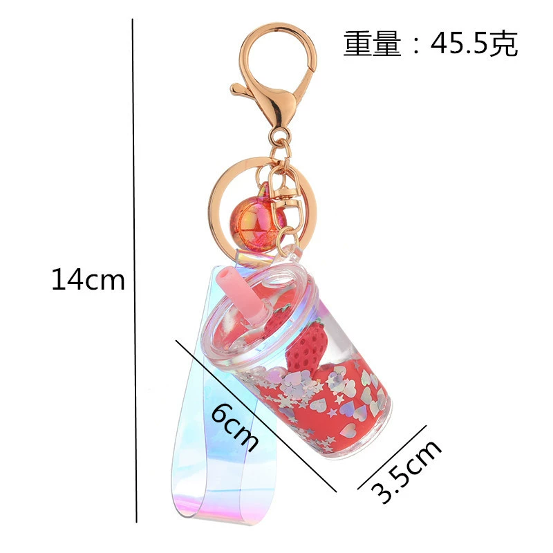 Creative strawberry, keychain, acrylic sandbag, pendant