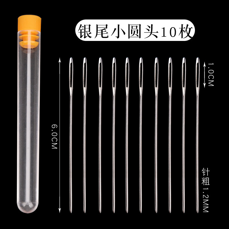 Silver tail small round head 6 cm 10 free transparent syringe