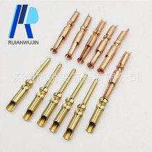 厂家提货公母端子 1.5开槽接线插针 连接器焊线导电铜针 空心铜针
